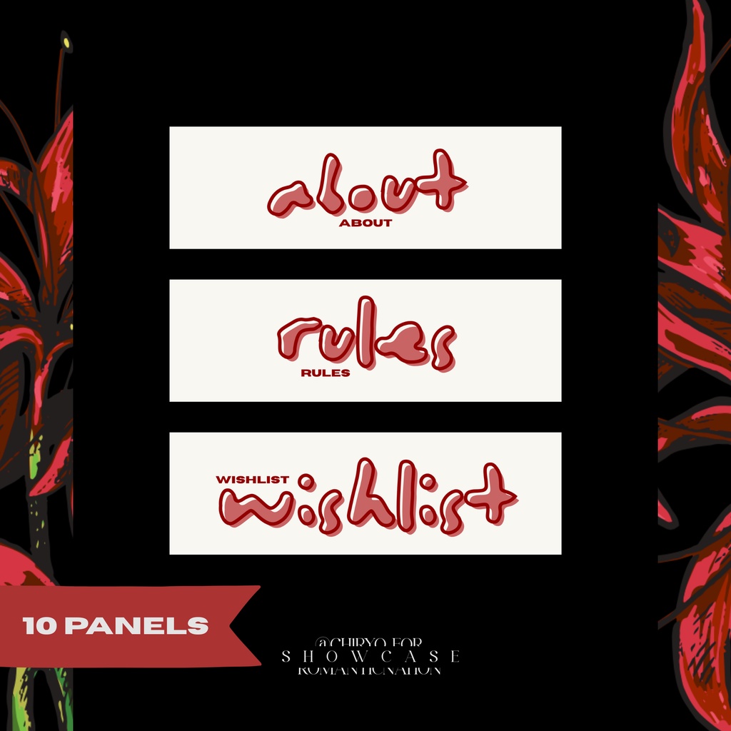 ✦ ⁀  10x Minimalistic Panels┊Twitch ┊Red