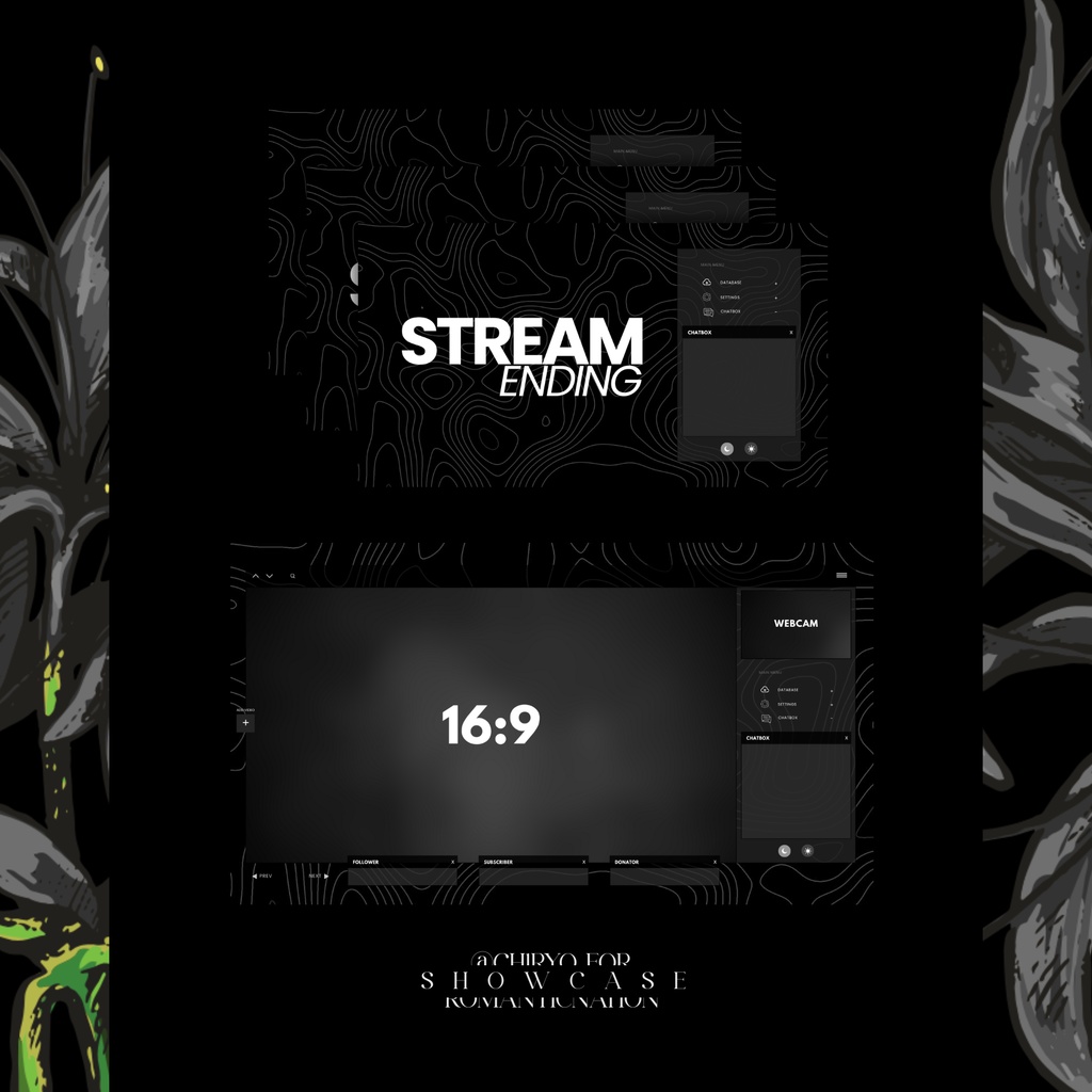 ✦ ブラックトポグラフィー┊Twitch ┊Overlay Bundle