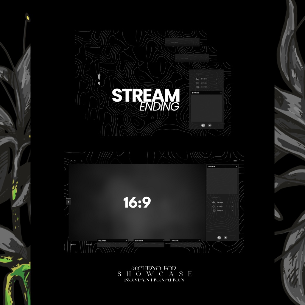 ✦ ブラックトポグラフィー┊Twitch ┊Overlay Bundle