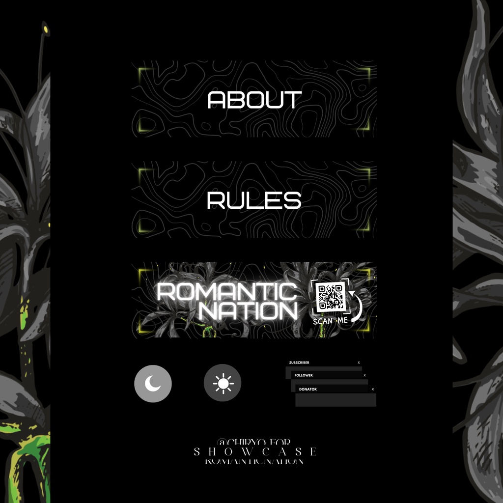 ✦ ブラックトポグラフィー┊Twitch ┊Overlay Bundle