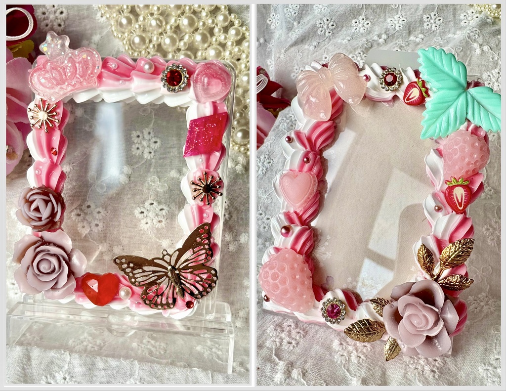 苺ミルクカラー　トレカデコスタンド