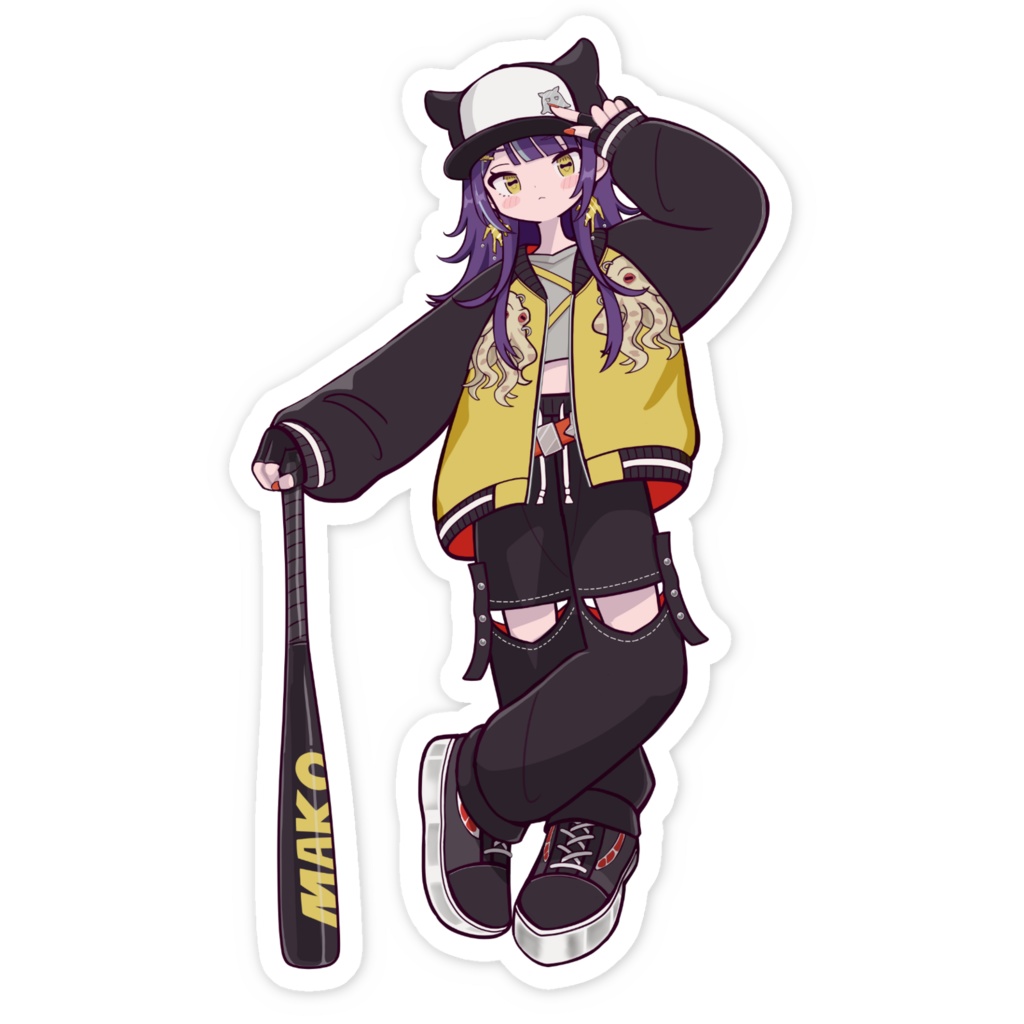 5周年な八薙まこのスマホステッカー
