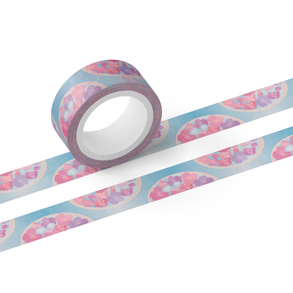 マスキングテープ 水盆、花