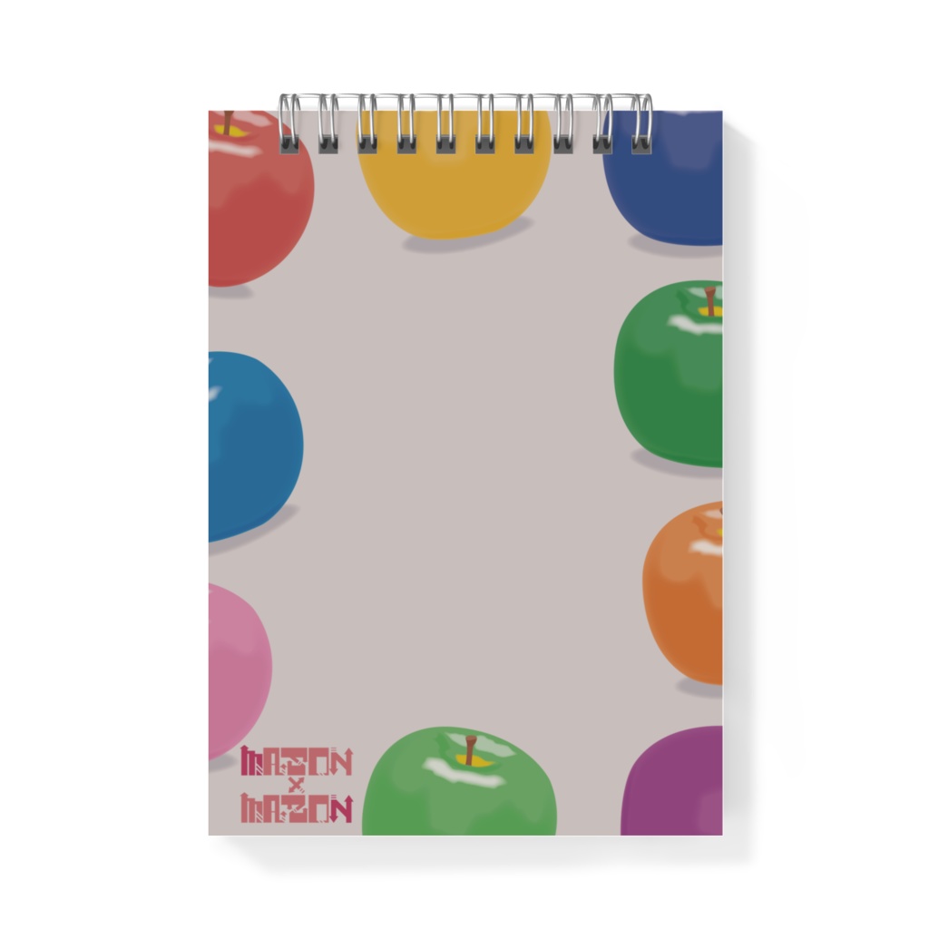 メモ帳　なないろりんご白