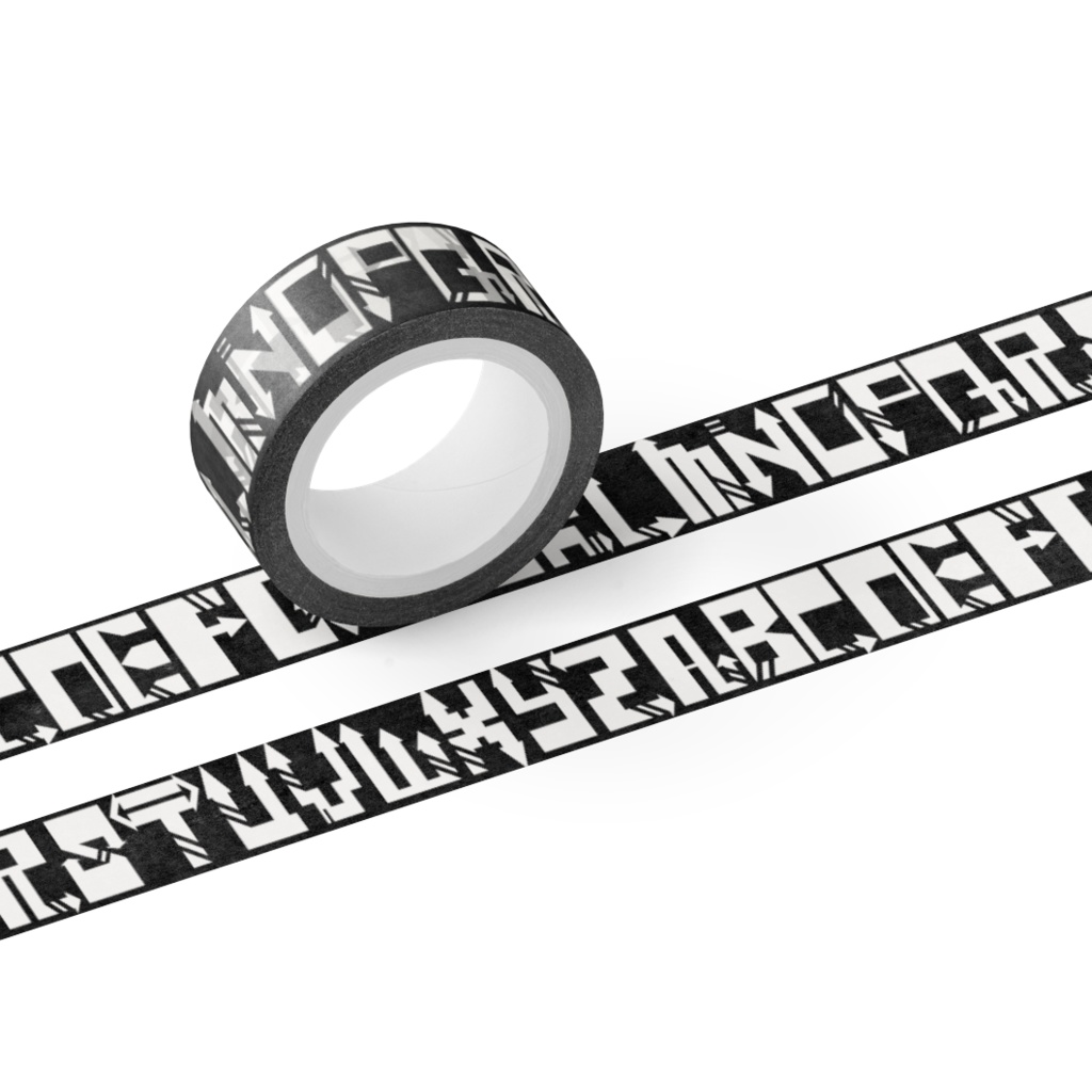 マスキングテープ　アルファベット黒