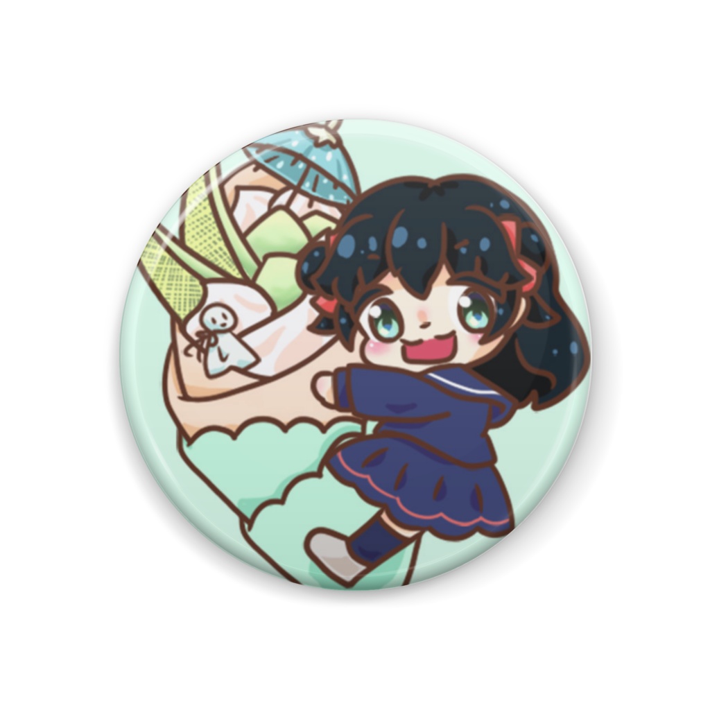 らくがき隊クレープ缶バッチ