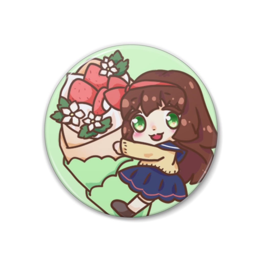 らくがき隊クレープ缶バッチ