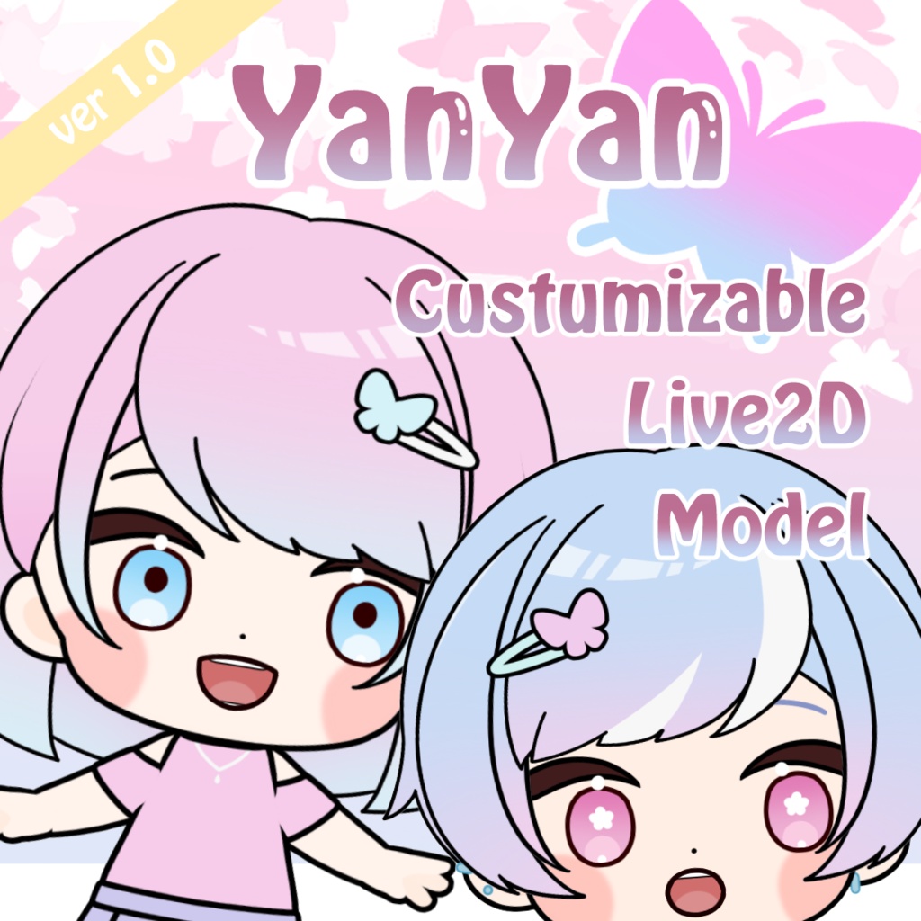 【Live2D model】妍妍1.0_YanYan1.0_Customizable Chibi Model