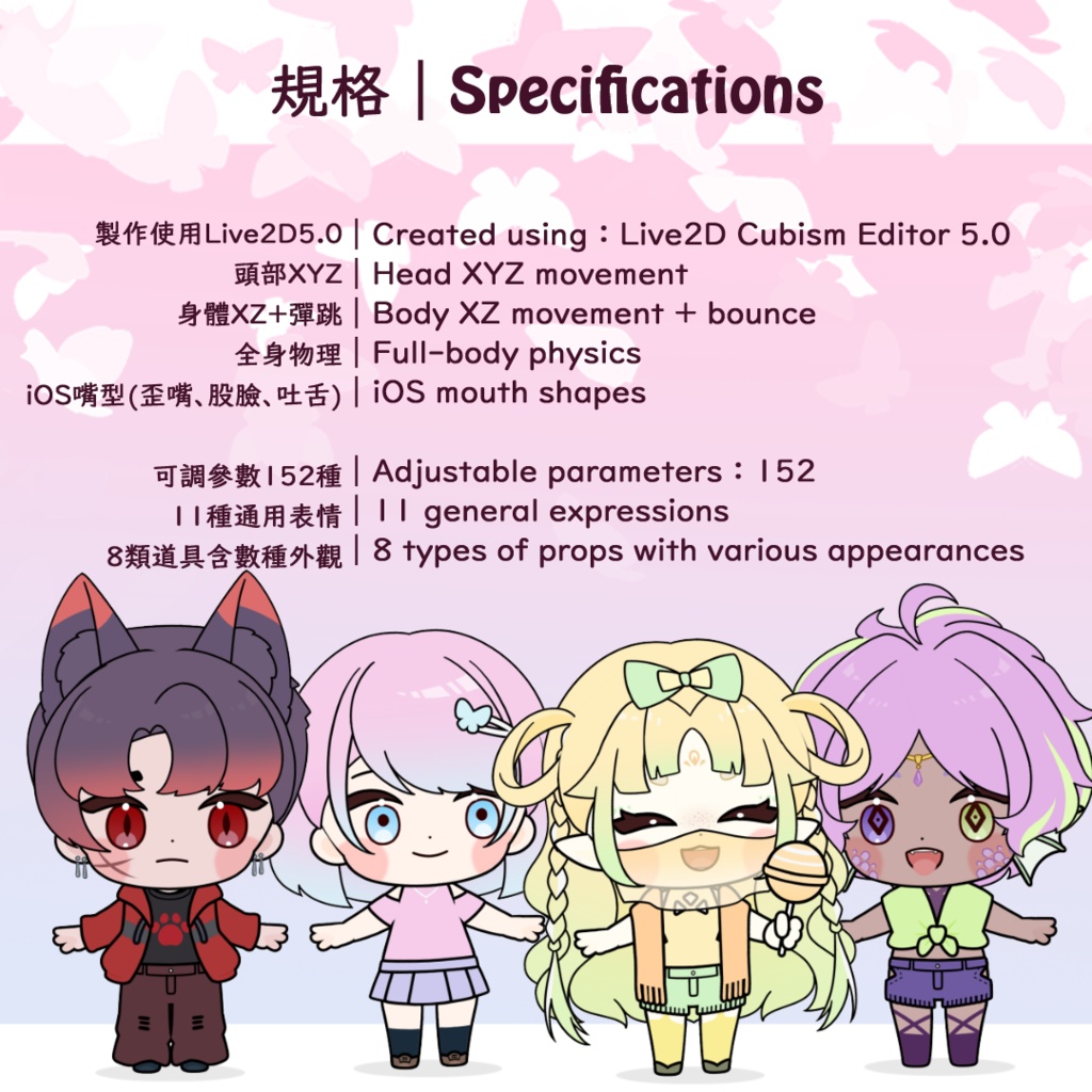 【Live2D 泛用模型】妍妍1.12_Customizable Chibi Model