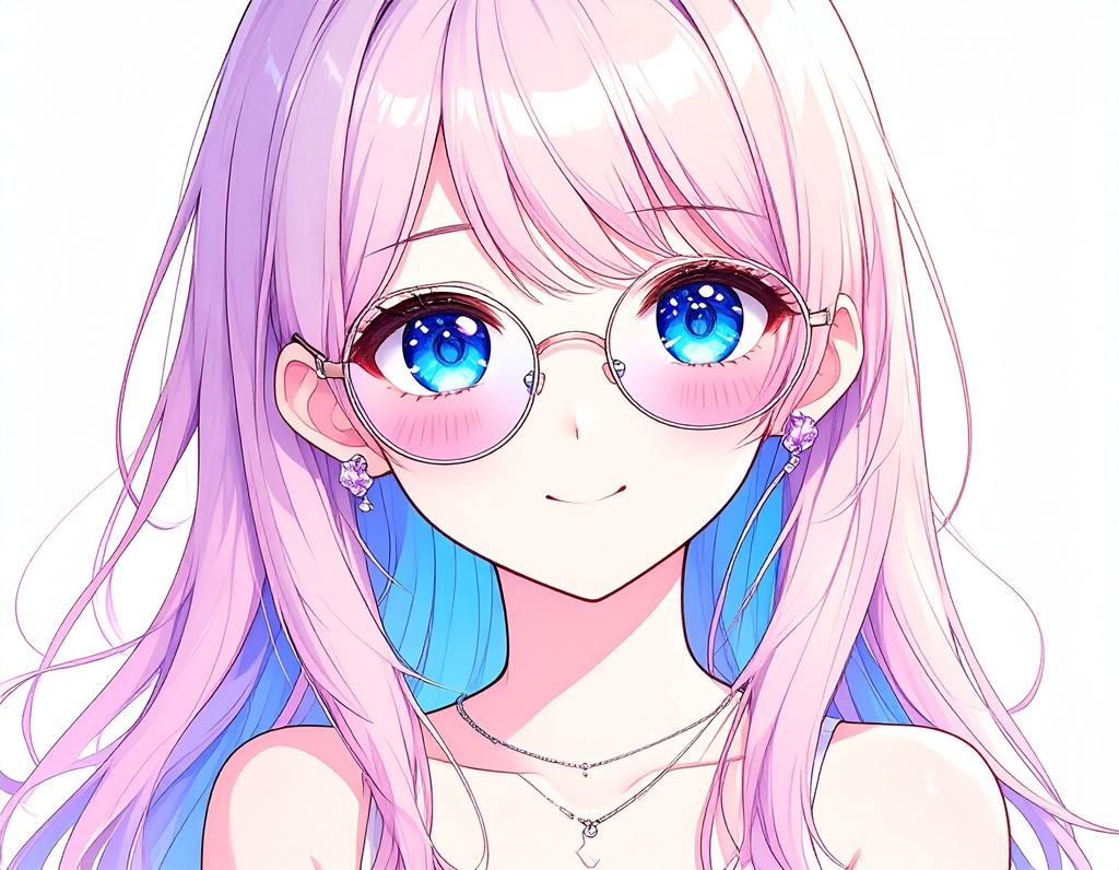 透明感あふれるピンクヘアの少女イラスト【アイコン・ヘッダー向け素材】