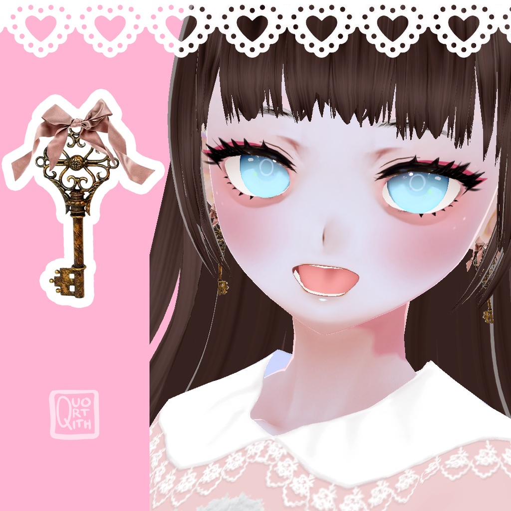 [VRoid] Vintage Key Earrings