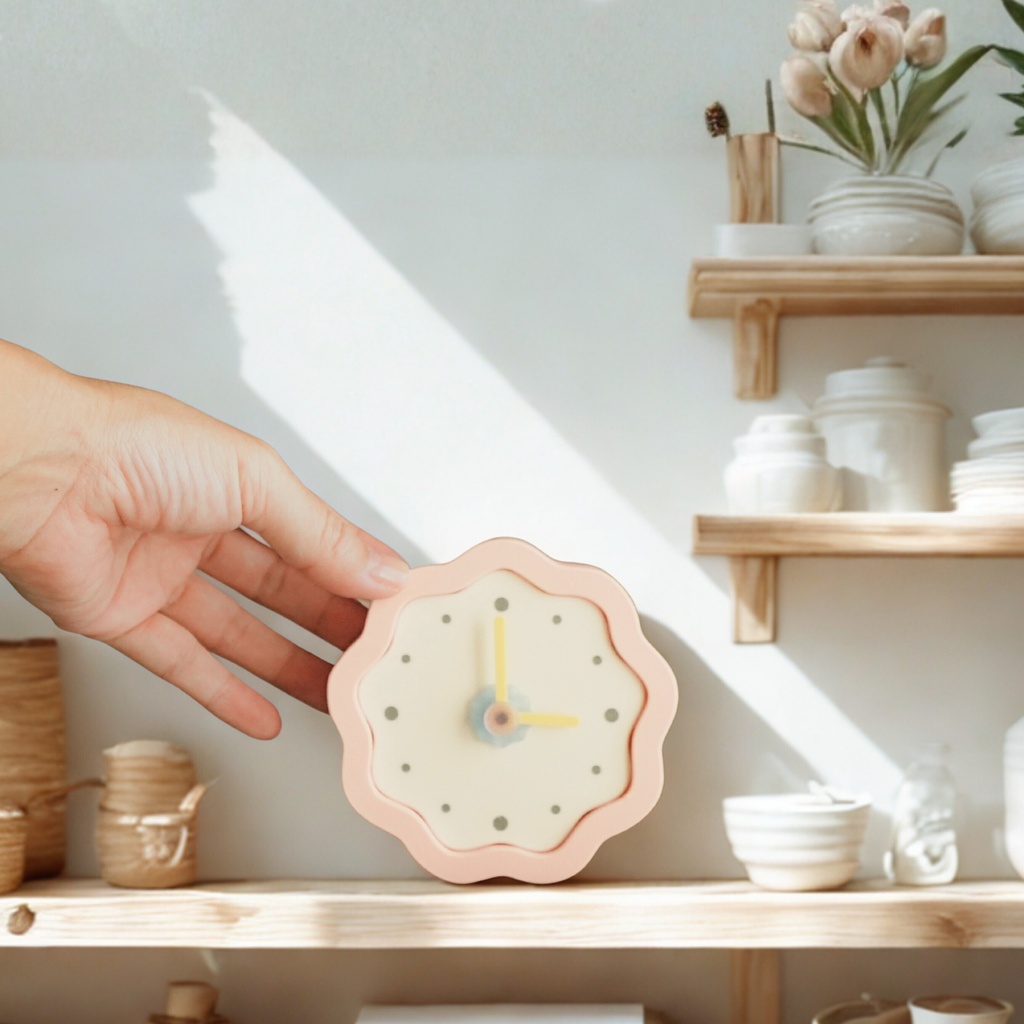 Sablé Clock|サブレみたいな置き時計|北欧パステル|