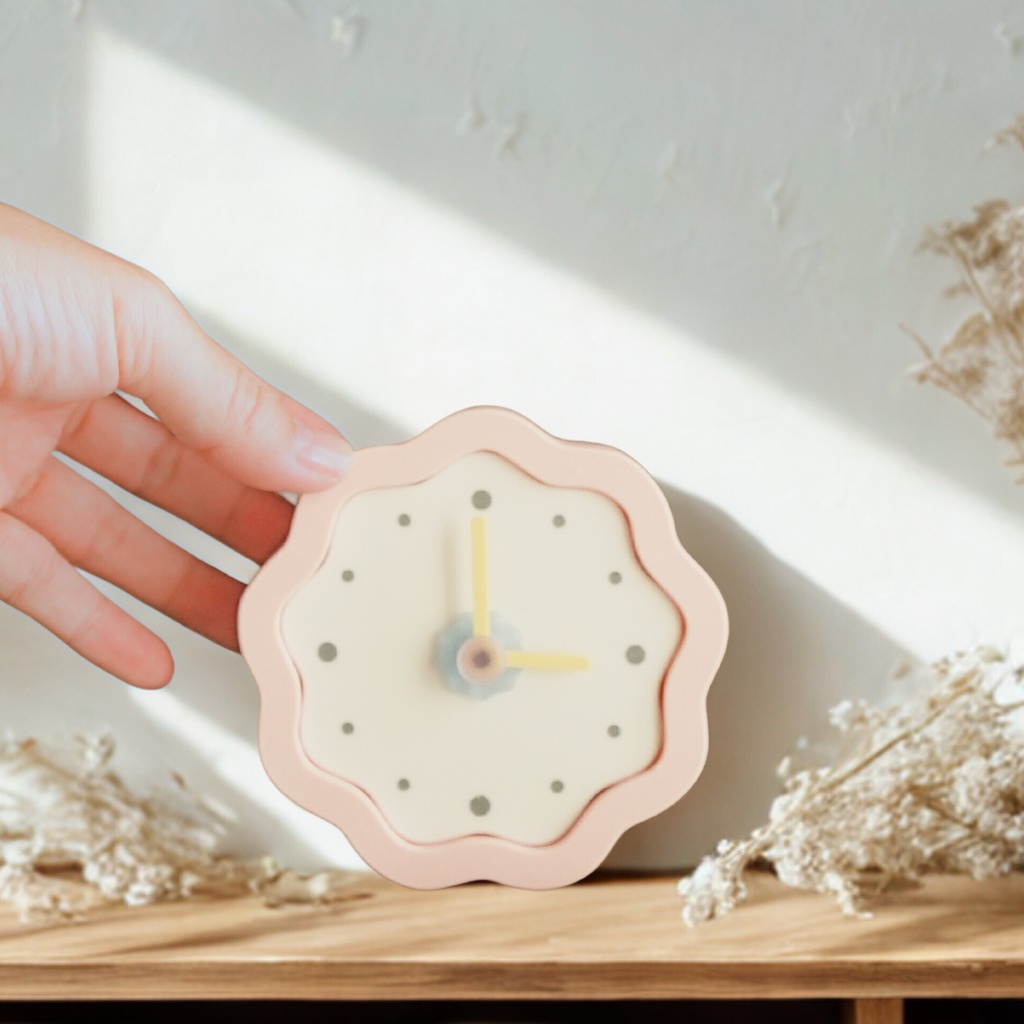 Sablé Clock|サブレみたいな置き時計|北欧パステル|