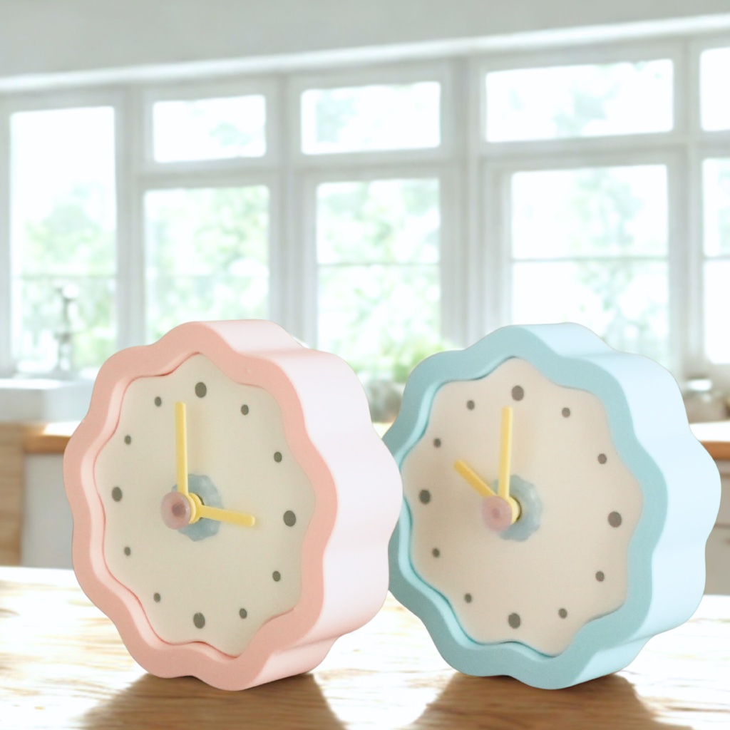 Sablé Clock｜サブレみたいな置き時計｜北欧パステル｜
