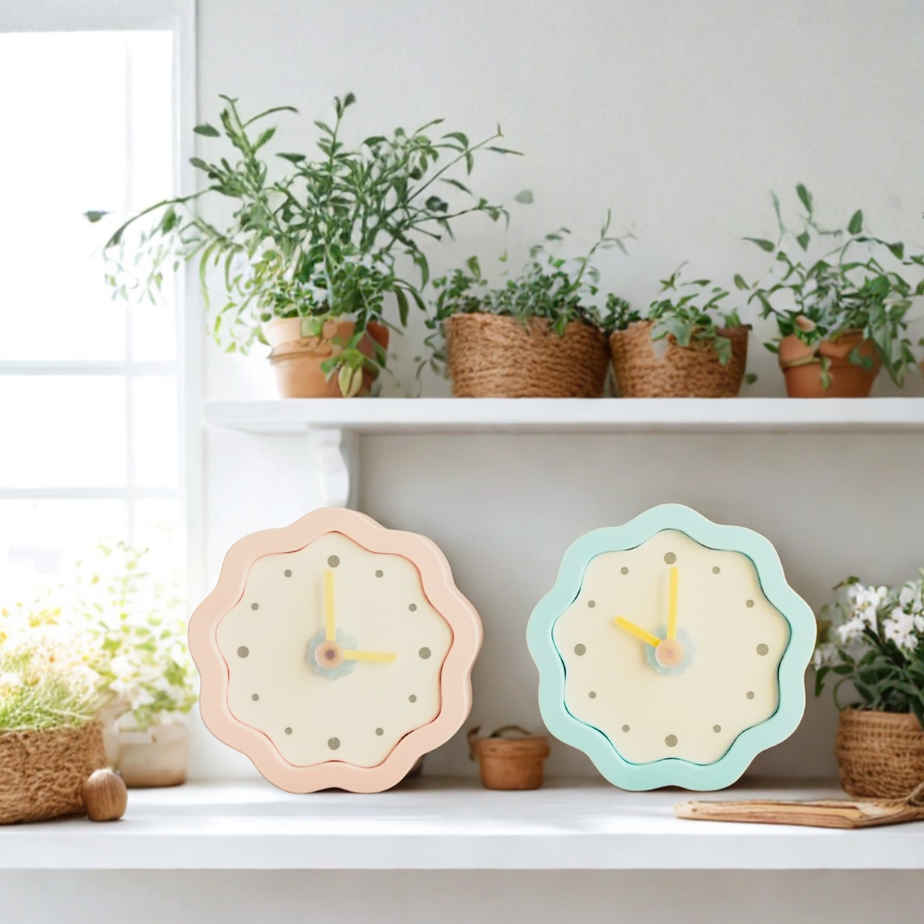 Sablé Clock|サブレみたいな置き時計|北欧パステル|