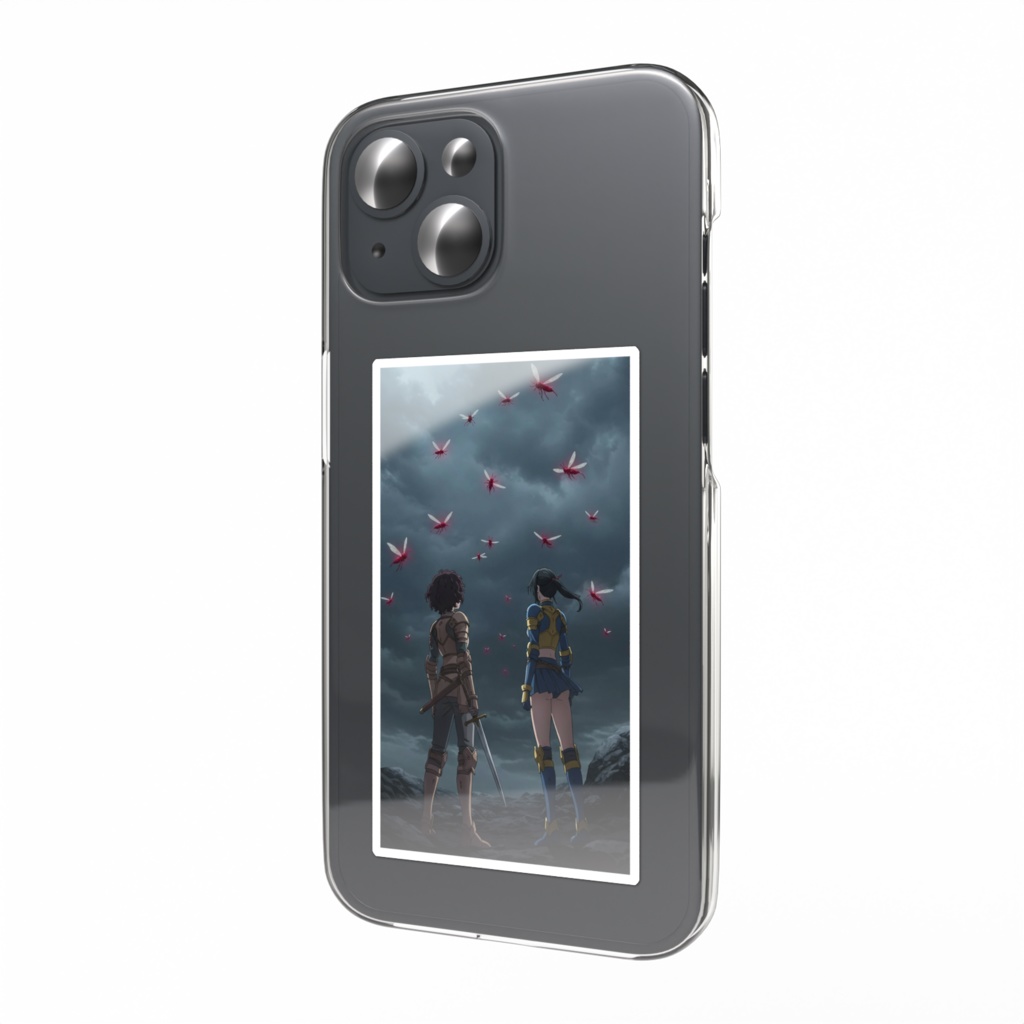 紅の侵略者と抗う二つの影 ステッカー