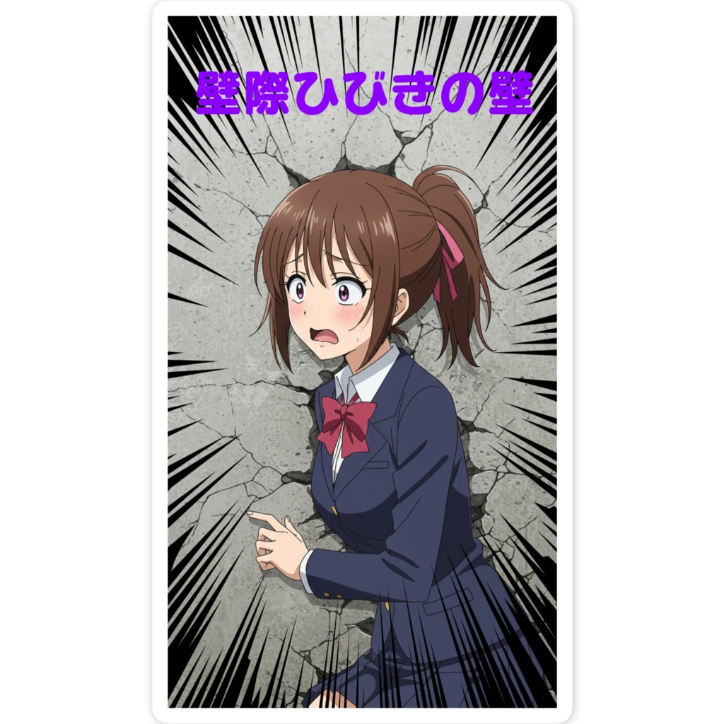 壁際ひびきの壁ステッカー