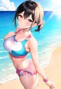 夏の日のビーチガール