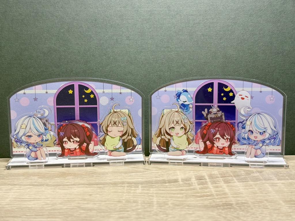 胡桃&フリーナ&綺良々 パジャマパーティ アクリルジオラマ