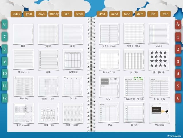 デジプラ│20’07〜21’06│デジタルバレットジャーナルテンプレート(リフィル46種類つき)