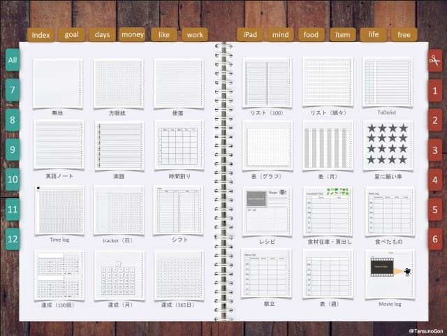 デジプラ│20’07〜21’06│デジタルバレットジャーナルテンプレート(リフィル46種類つき)