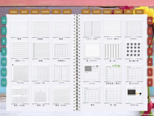 デジプラ│20’07〜21’06│デジタルバレットジャーナルテンプレート(リフィル46種類つき)