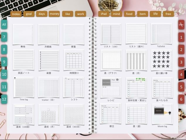 デジプラ│20’07〜21’06│デジタルバレットジャーナルテンプレート(リフィル46種類つき)