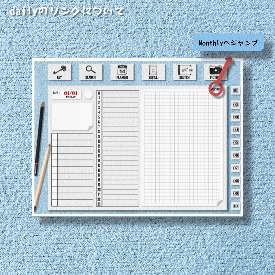 デジプラ│20’09〜21’12│2021年│BUJO・テジタルプランナー・バレットジャーナルipadで使えるテンプレート【ステッカー付】