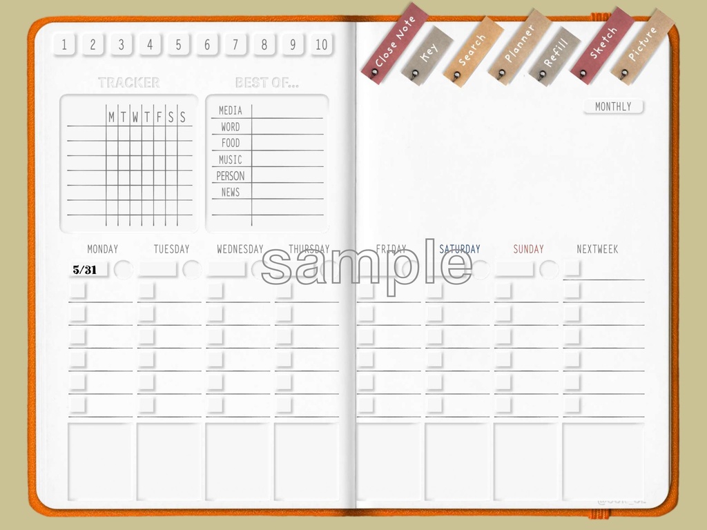 デジプラ│21’07〜22’06│7月始まり│BUJO・テジタルプランナー・バレットジャーナルipadで使えるテンプレート【ステッカー付】