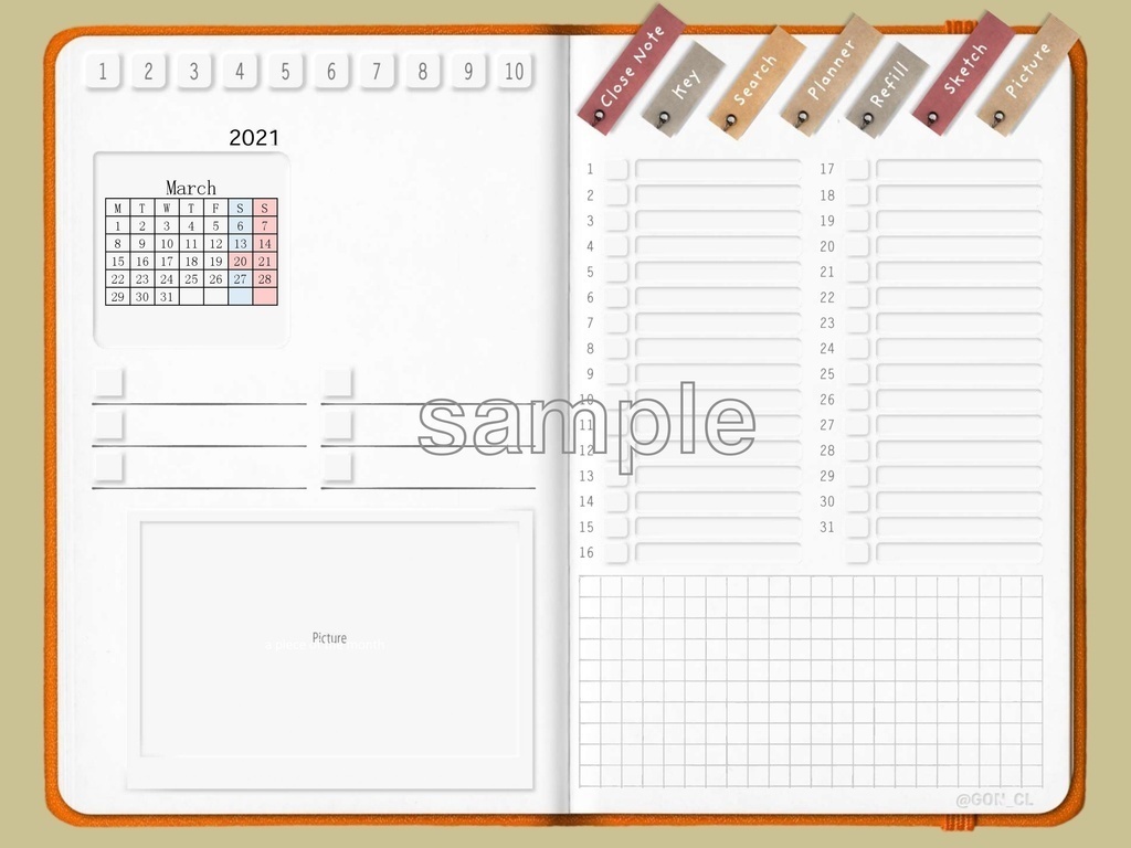 デジプラ│21’09〜22’08│9月始まり│BUJO・テジタルプランナー・バレットジャーナルipadで使えるテンプレート【ステッカー付】