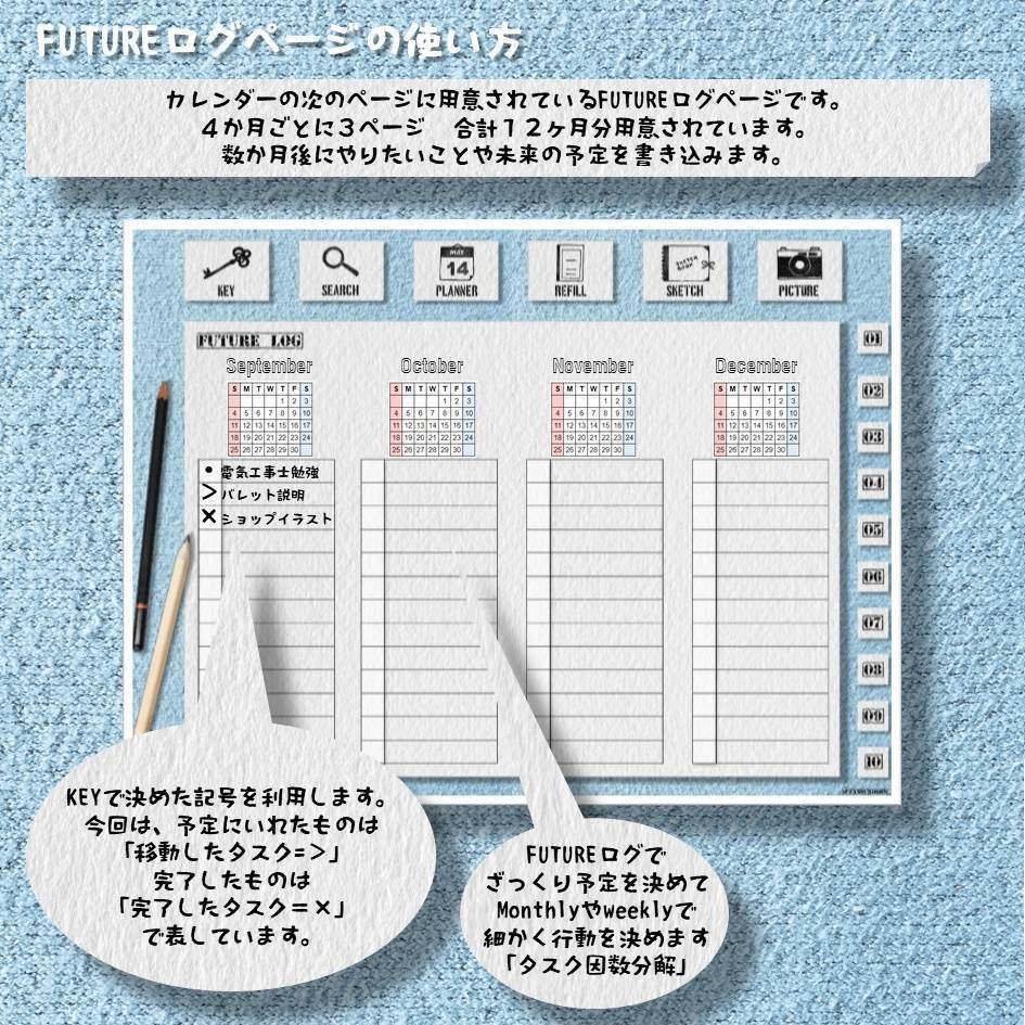 動く手帳│22’09〜23’09│9月始まり│動く手帳はここ!iPad・タブレットで使える動くテジタルプランナー・バレットジャーナルテンプレート