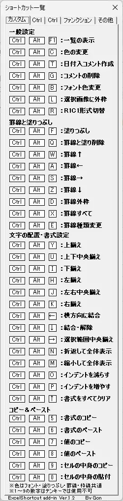 <Excelアドイン>便利なショートカットの詰め合わせ