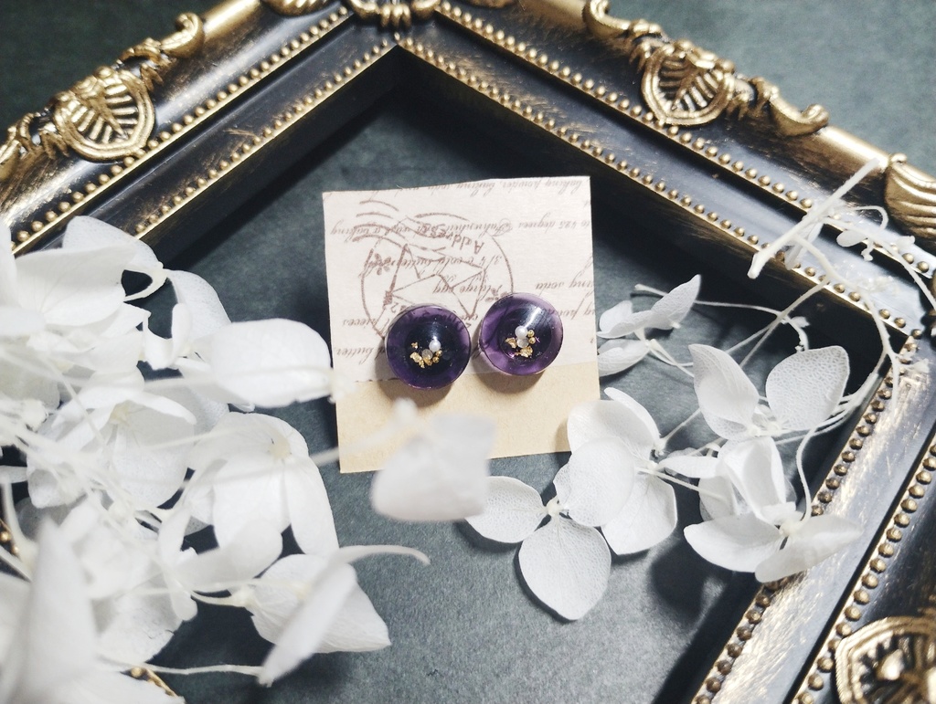 〇　推し色「アメジスト」　ピアス・イヤリング