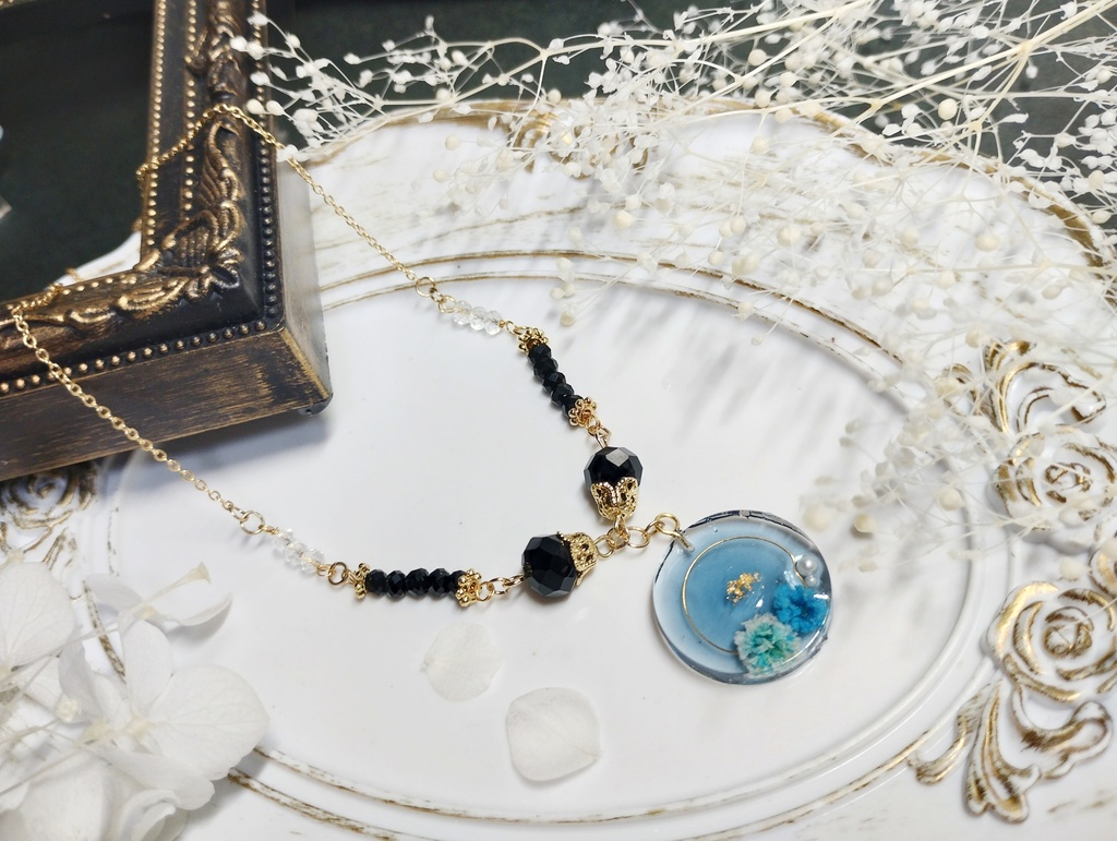 お花ネックレス：海色