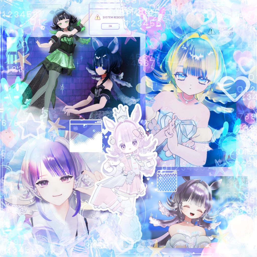 🫧セール中🫧【VRC想定】NEO-Clava- 3DHair【複数Avatar対応】✨本日限定おまけ衣装無料✨