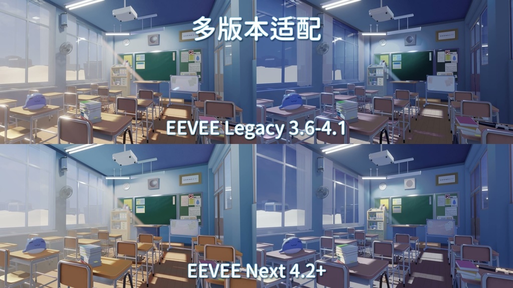 アビドス高等学校 ブルーアーカイブ Blenderシーン Abydos High School Blue Archive Blender Scene