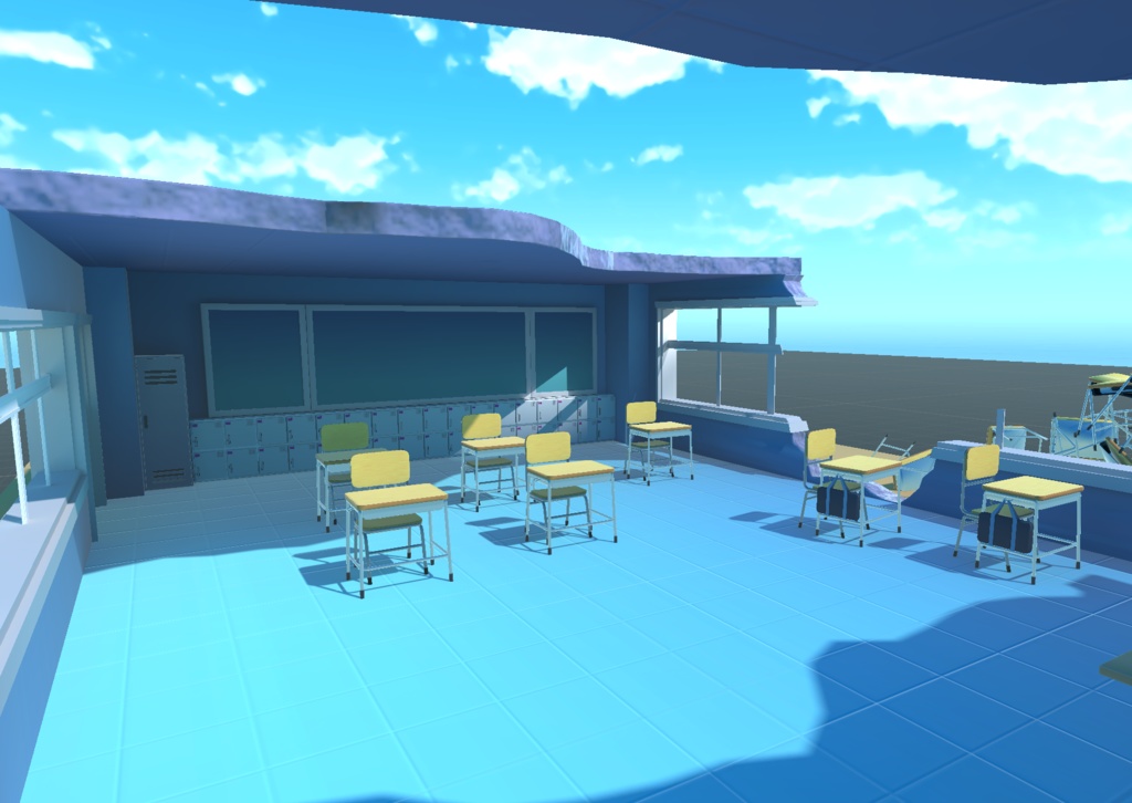 BlueArchive Classroom Blender Scene
