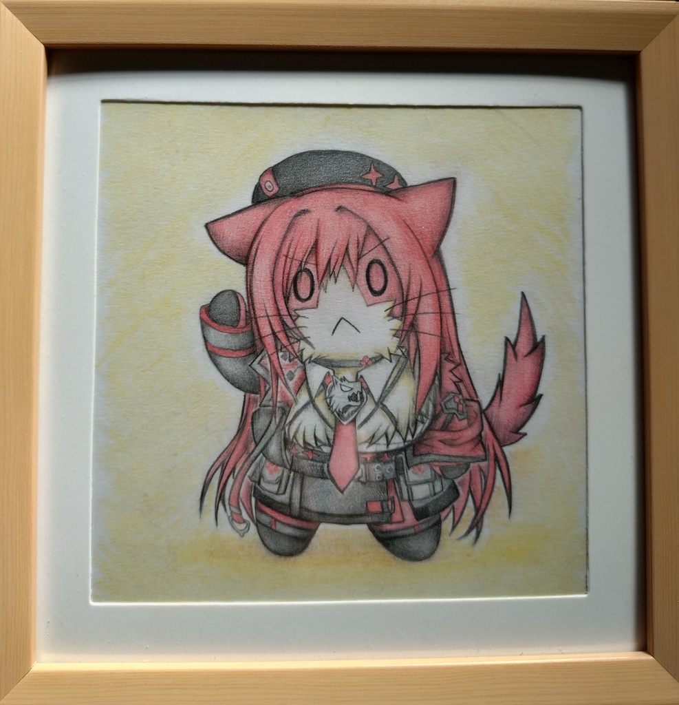 ラピ猫の色紙イラスト 原画