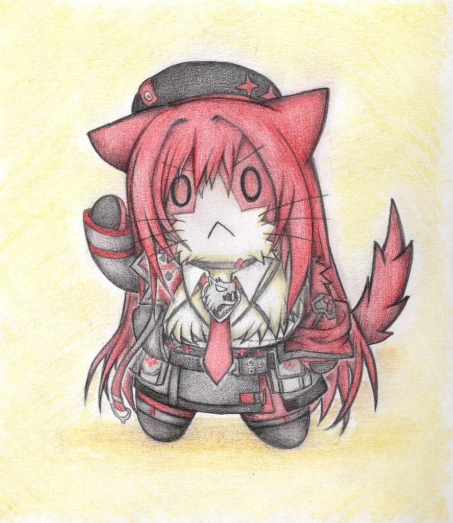 ラピ猫の色紙イラスト 原画