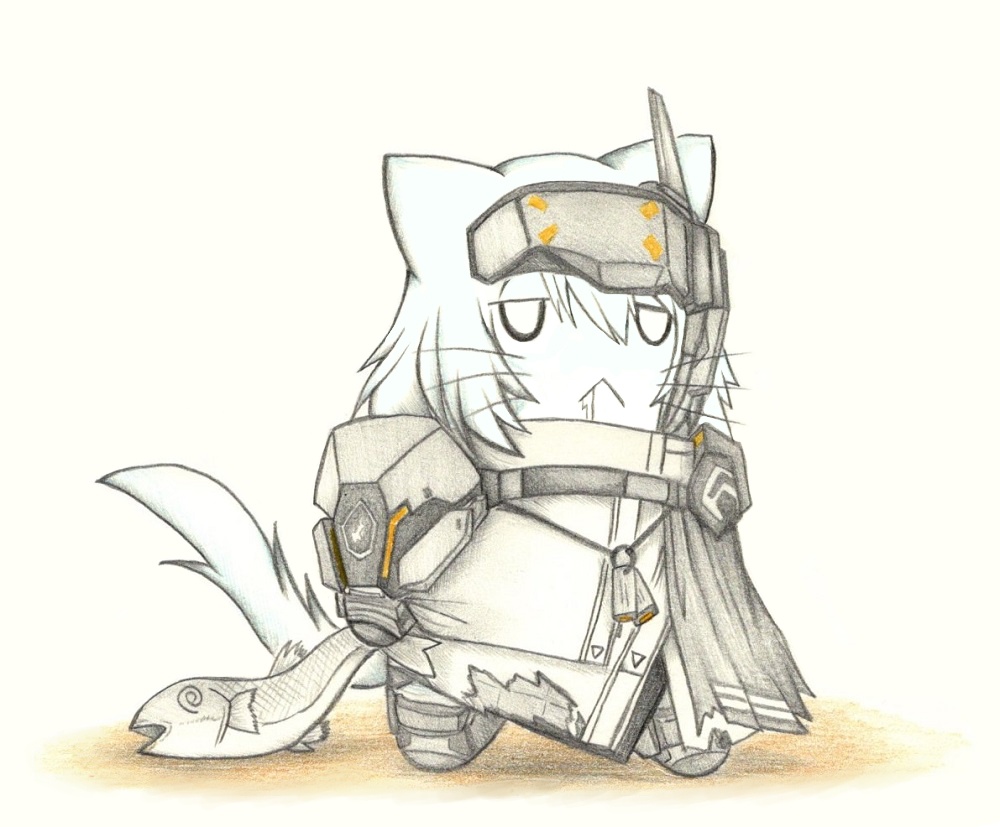 スノホワ猫の色紙イラスト 原画