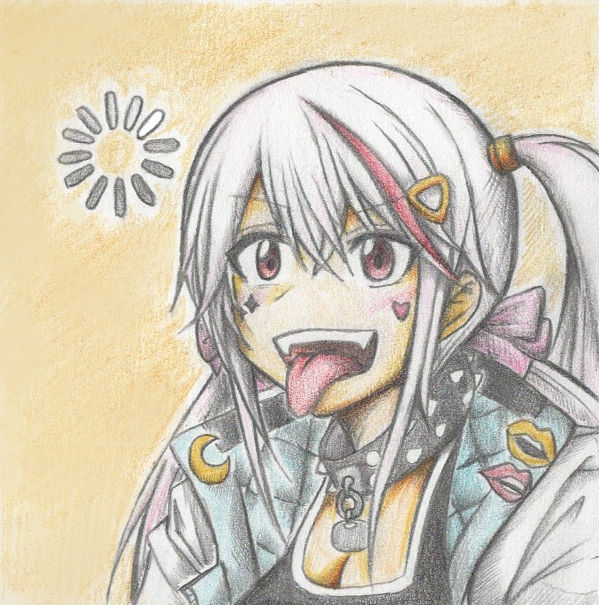 ローディング中のジャッカルの色紙イラスト 原画