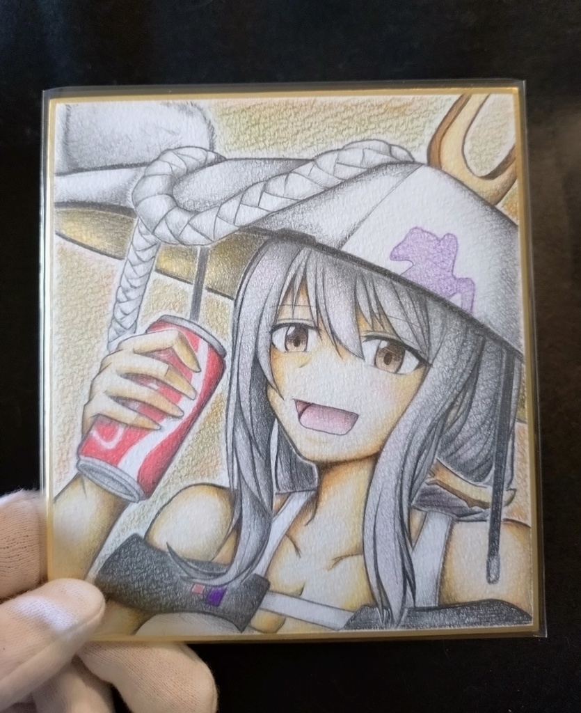 たまにはコーラを飲む紅蓮の色紙イラスト 原画