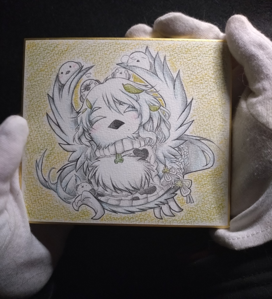 シマエナガ化したトリナの色紙イラスト 原画