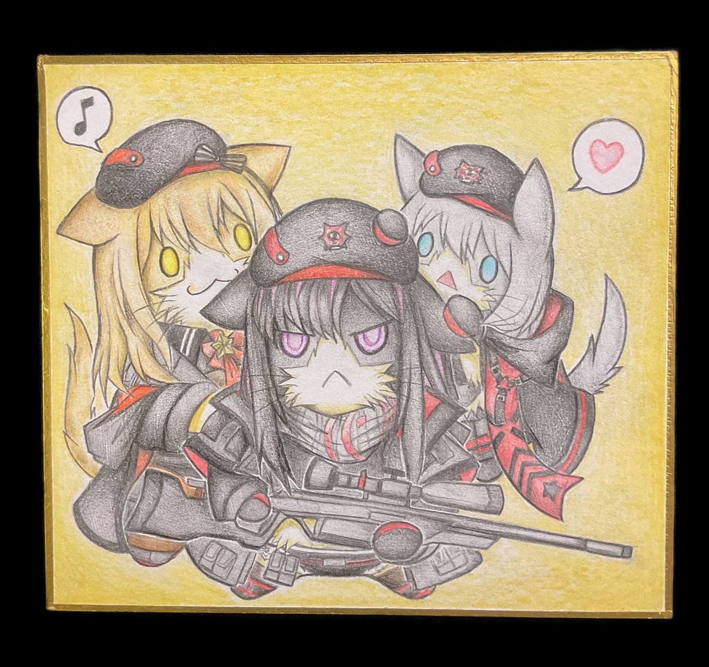 アブソルートにゃんこの色紙イラスト 原画