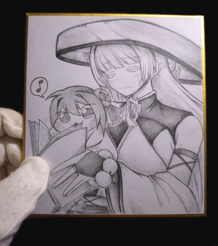 Doroとナユタの色紙イラスト 原画