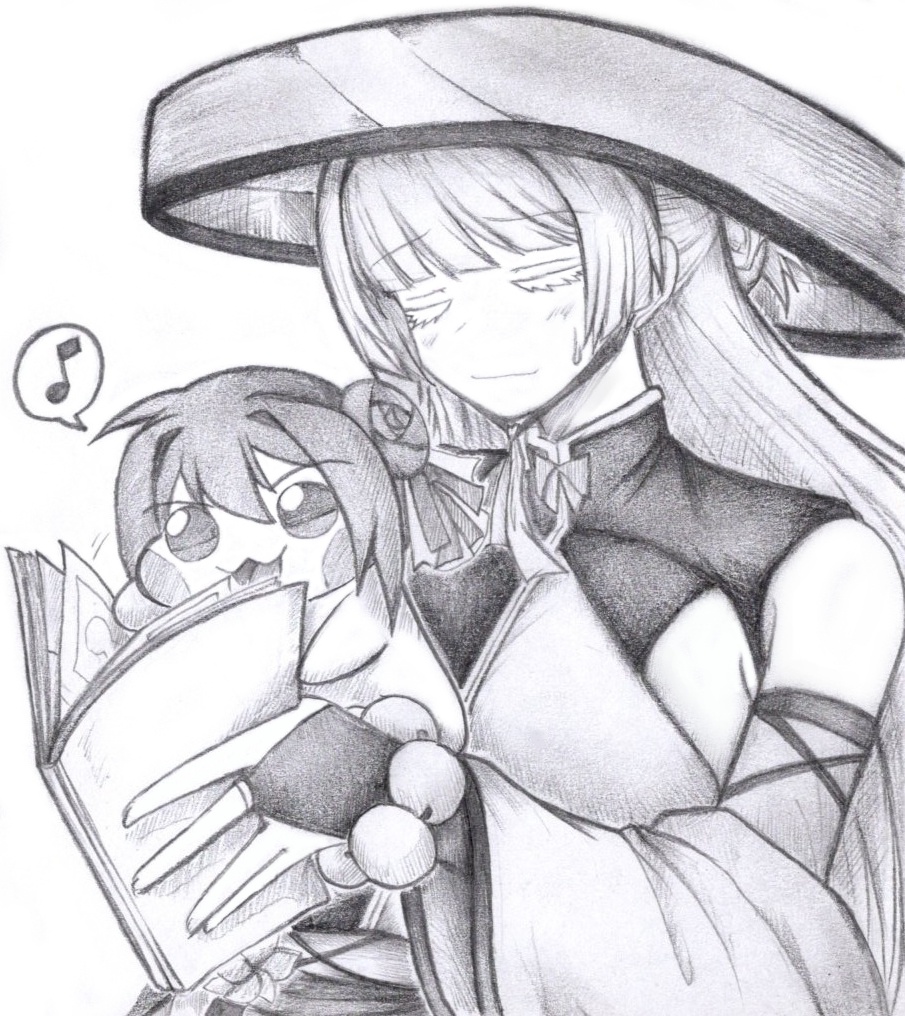 Doroとナユタの色紙イラスト 原画