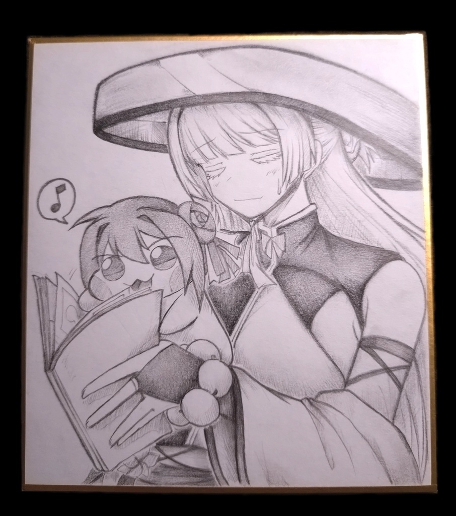 Doroとナユタの色紙イラスト 原画