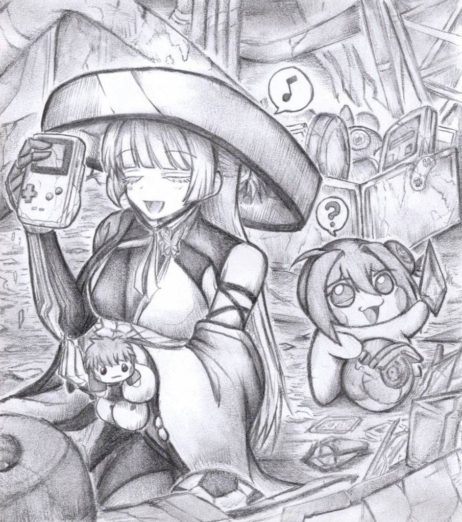 使えそうなものを探しているDoroとナユタの色紙イラスト 原画