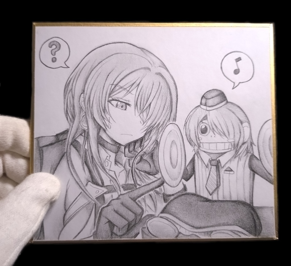 ブリッドとおサルのブリッドの色紙イラスト 原画