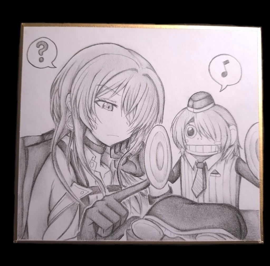 ブリッドとおサルのブリッドの色紙イラスト 原画